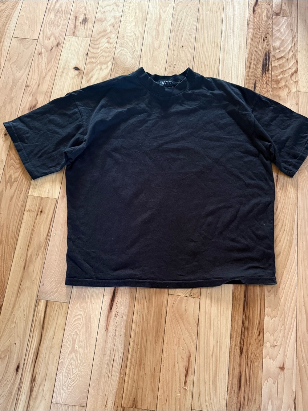 Boohoo Mens Black Short Sleeve Oversized Tee Size XS